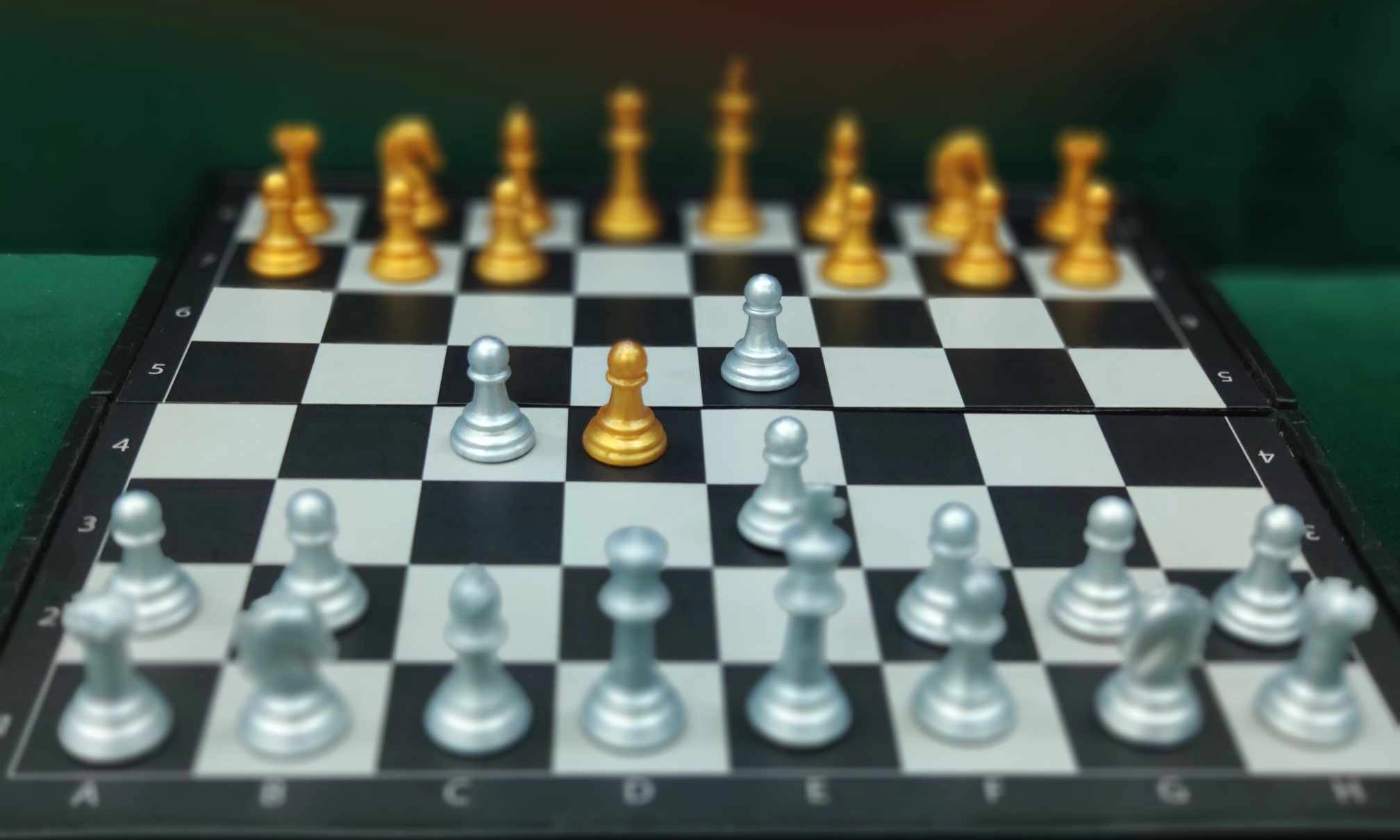 Chess board about Lasker Trap