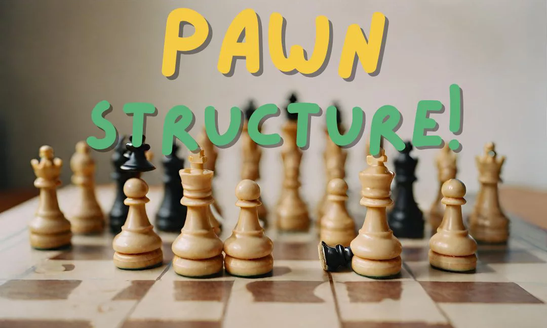 A chess board with pawn structure text